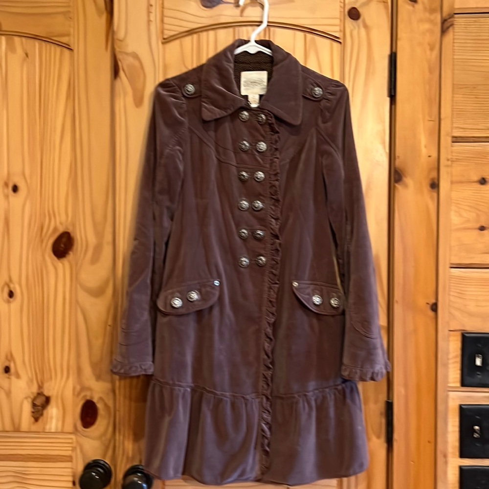 Light Chocolate Velvet Anthropologie Cidra Duster Jacket